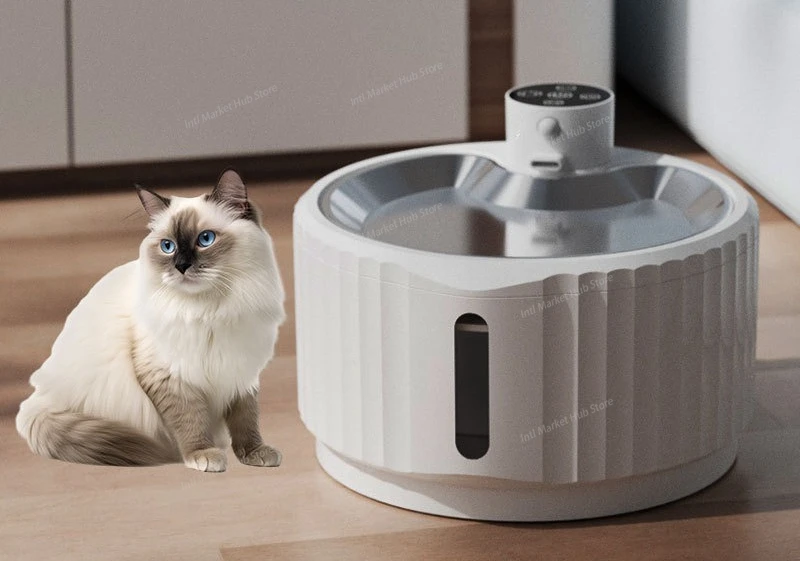 

Умный диспенсер для воды для домашних животных с беспроводной зарядкой и автоматической циркуляционной проточной водой для кошек, фонтанчик для кошек для домашних животных