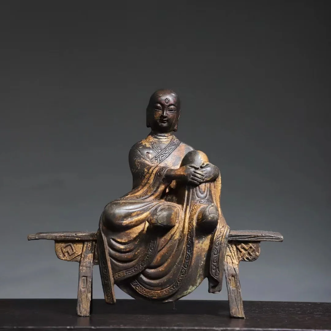 Old Qing Dyansty copper Chan sect Buddha statue,Handmade