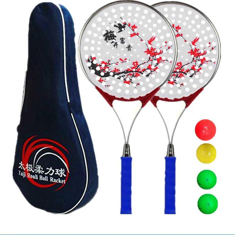 

Chinese Kongfu Wushu Martial Arts Taiji Rouli Ball Sports Tai Chi Racket Set Stainless steel material Plum blossom pattern