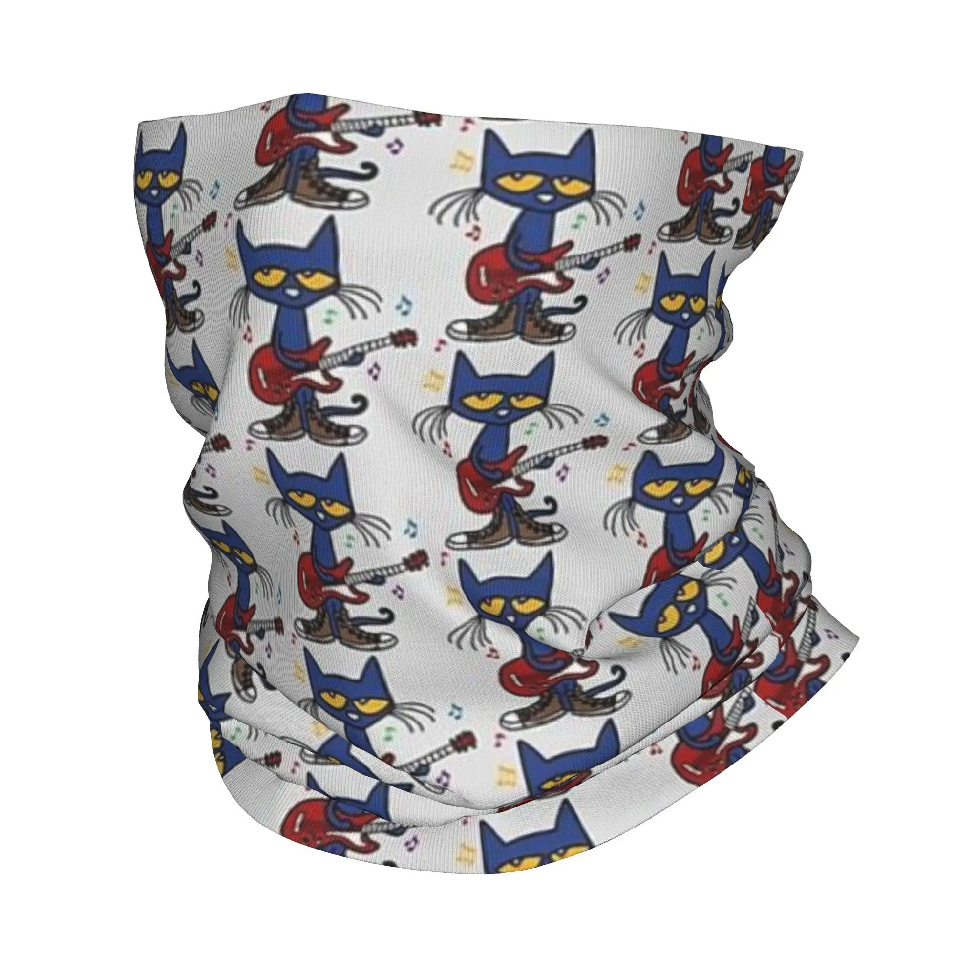 Pete the cat singing Bandana Neck Gaiter Printed Wrap Scarf Warm Cycling Scarf Cycling For Men Women Adult Washable