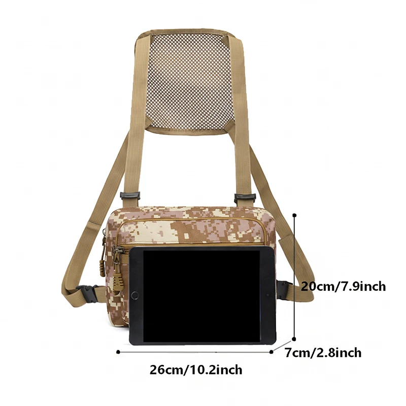 TINYAT Men's Camouflage Waist Bag Multiple Pockets Adjustable Shoulder Strap Waterproof Backpack Cycling Hiking Military Bag