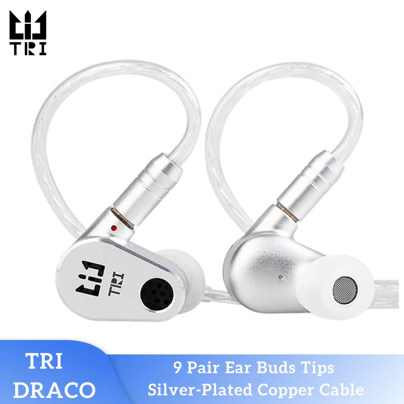 

TRI DRACO Open Back Headphone CNC Aluminum Alloy Shell Beats HiFi Stereo IEM Earphones In Ear Monitor Wired Headset For Gamer