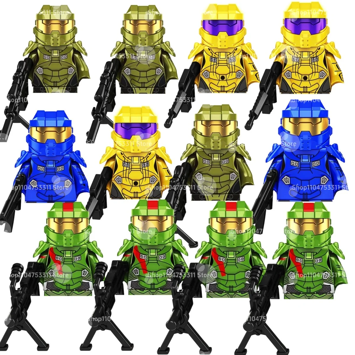 

Hot movie Game character Halo Warrior building block army soldier children's brick toy assembly DIY block collection gift