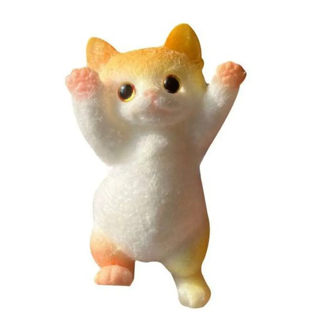 Novidade lento rebote gato boneca squeeze brinquedo animal dos desenhos animados simulação gato squeeze brinquedos macio colorido gato brinquedo fidget escritório