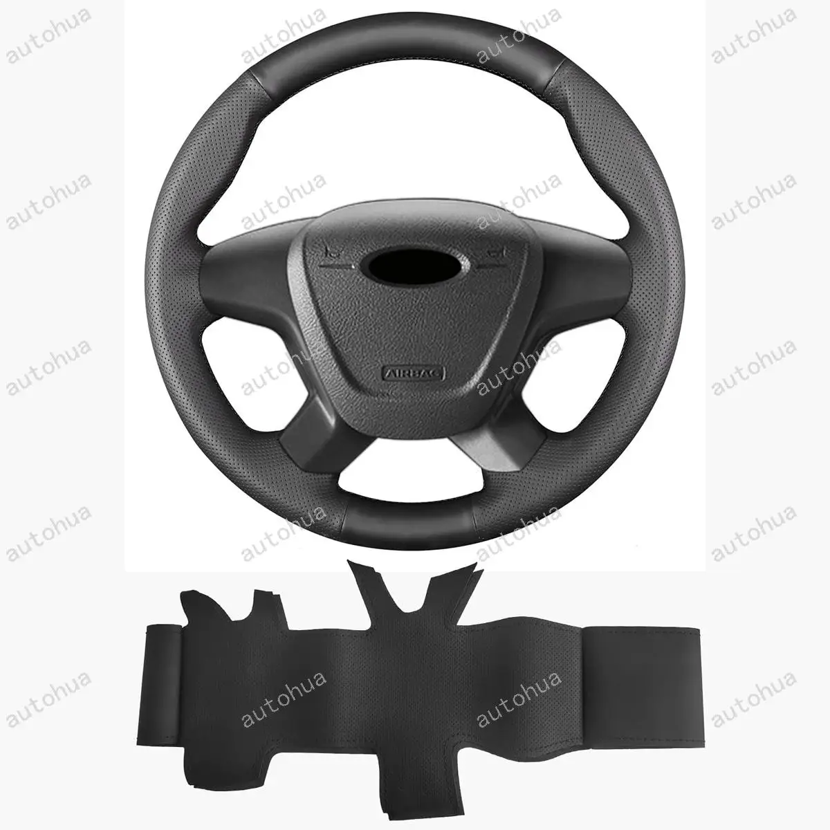 

Hand Sewn Steering Wheel Cover for Ford 2014 Transit Connect Wagon/2013 Transit Custom/2012 Tourneo Custom Concept