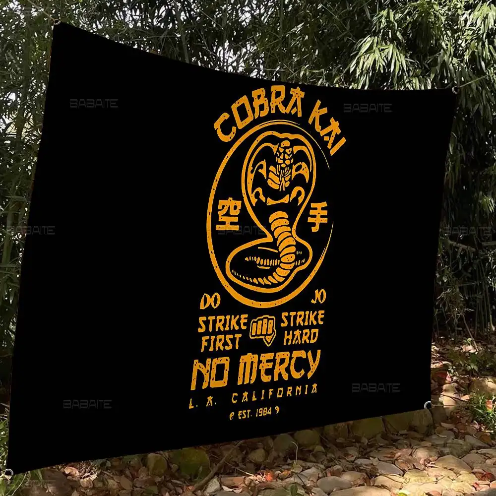 Classic TV Dramas Cobra Kai Small Size Cheerleading Banner Hand Pulled Flag Outdoor Atmosphere Flags
