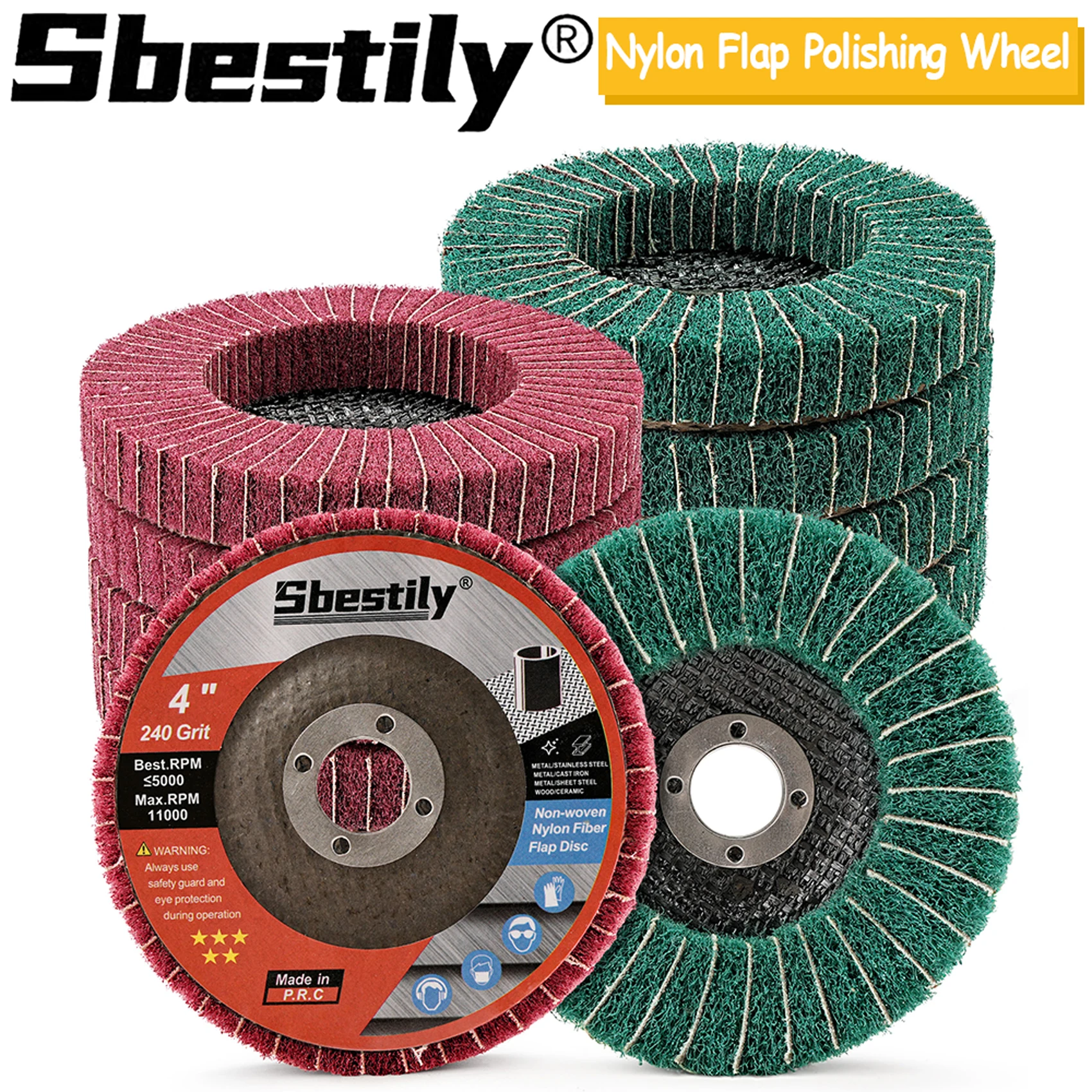 

1/3/5pcs 4inch Nylon Fiber Flap Polishing Wheel Disc Abrasive Grinding Disc Metal Wood Rotating Grinding Wheel For Angle Grinder