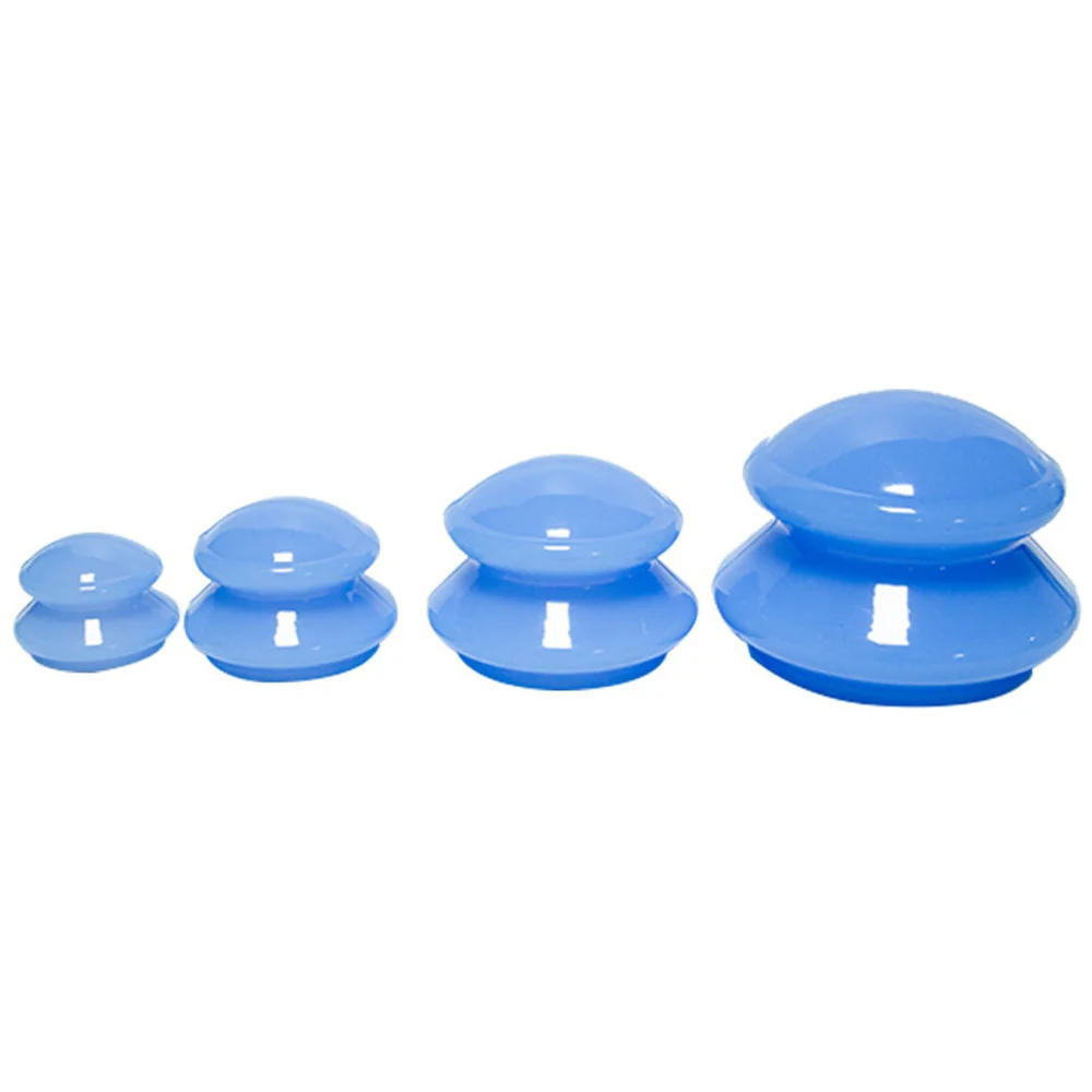 4PCS Anti-cellulite Silicone Suction Cup Ventosas Massage Body Cups Vacuum Cupping Therapy Set Face Sucker Slimming Jars