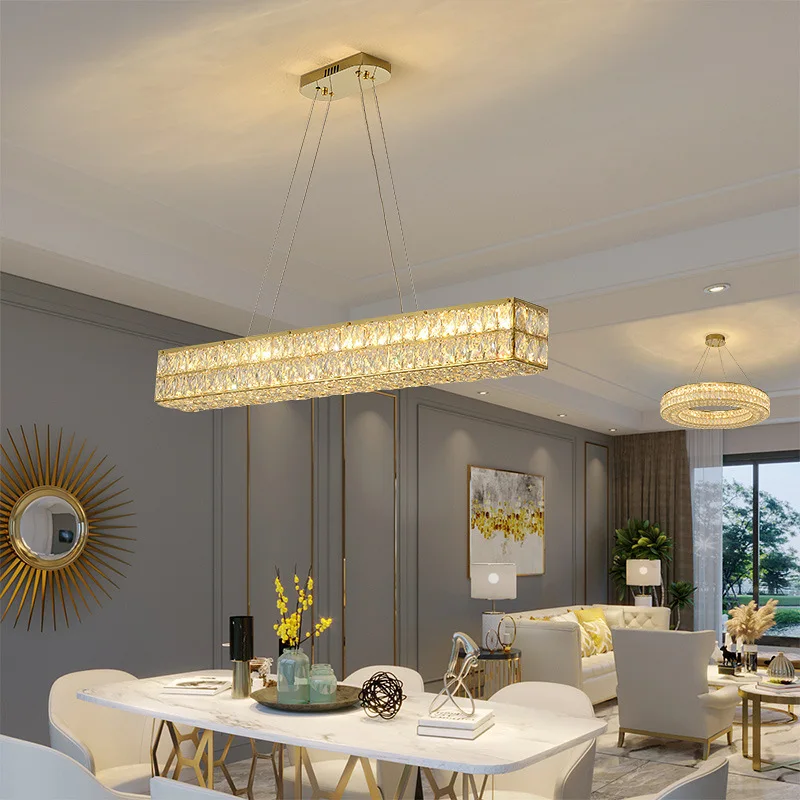 Nordic designer light luxury crystal lamp post-modern simple hotel villa model room living room
