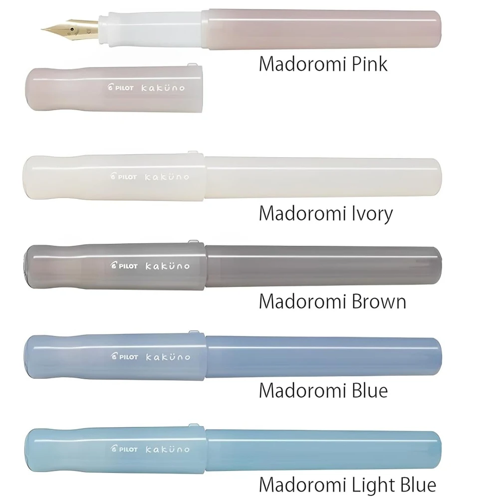 Pilot Fountain Pen Kakuno Madoromi Soothing Color Series Gold Smiley Face Fine Nib, Perfect for Beginners  Creative Expression