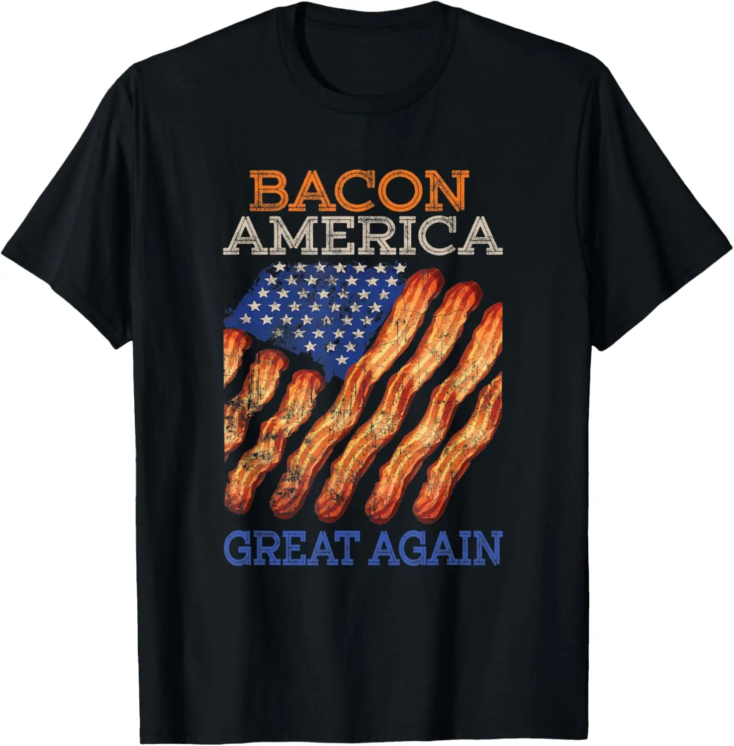 

Bacon America Great Again - Trump 2020 - American Flag MAGA T-Shirt