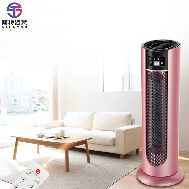 STLF Smart Led Touch Screen Room Safety Heating Pink Gold Standing Electric Space Heater With Remote Control