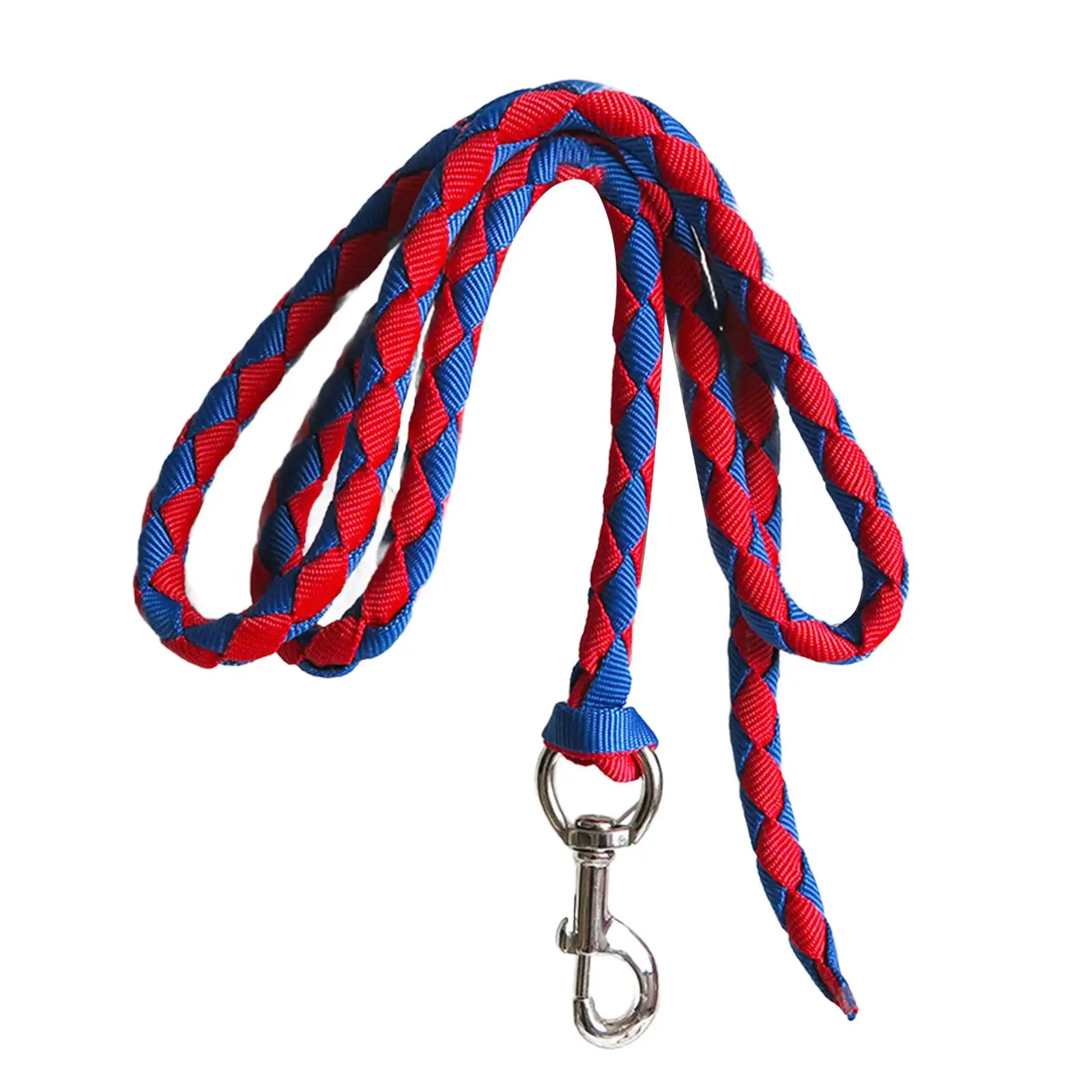 Horse Rope Halter Lead Heavy Duty PP Webbing Braided Leash Quick Clip Horseman Equipment for Training Leading and Stable Use