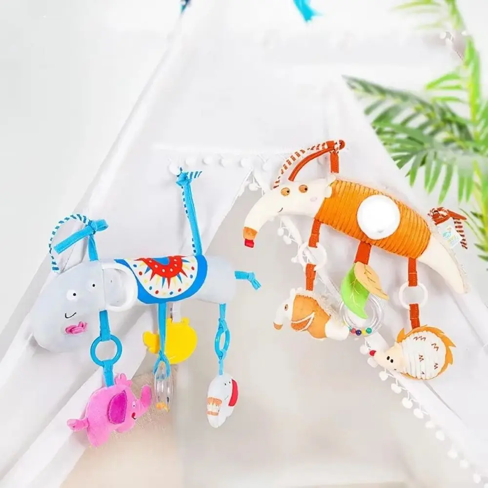 Animal-shaped Baby Stroller Hanging Pendants with Strap Distorting Mirror Baby Wind Chime Toy Comfortable To Touch