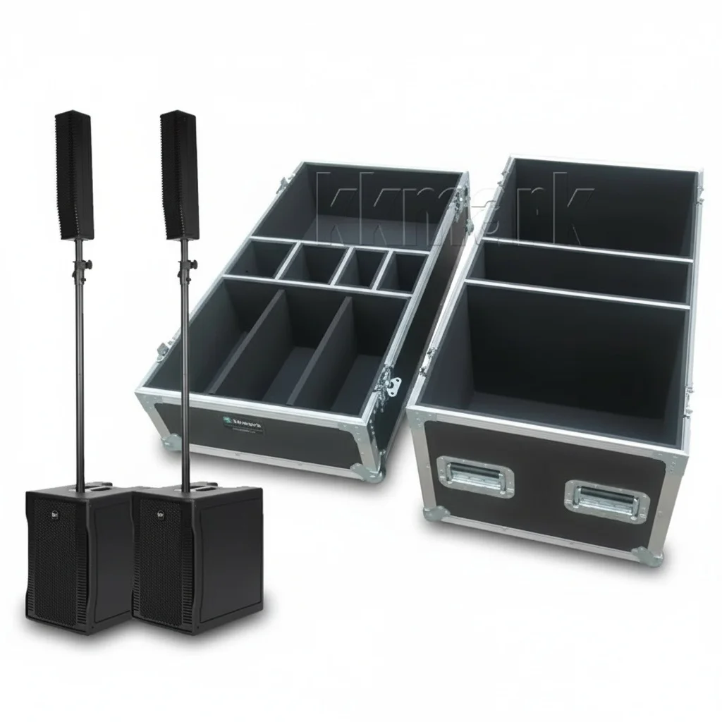 Speaker Flight Case, 12mm Birch Plywood Road Case for EVOX 8 J8 JMIX8 Speaker Array System, EVA Foam Lining, 40x22x27 inch