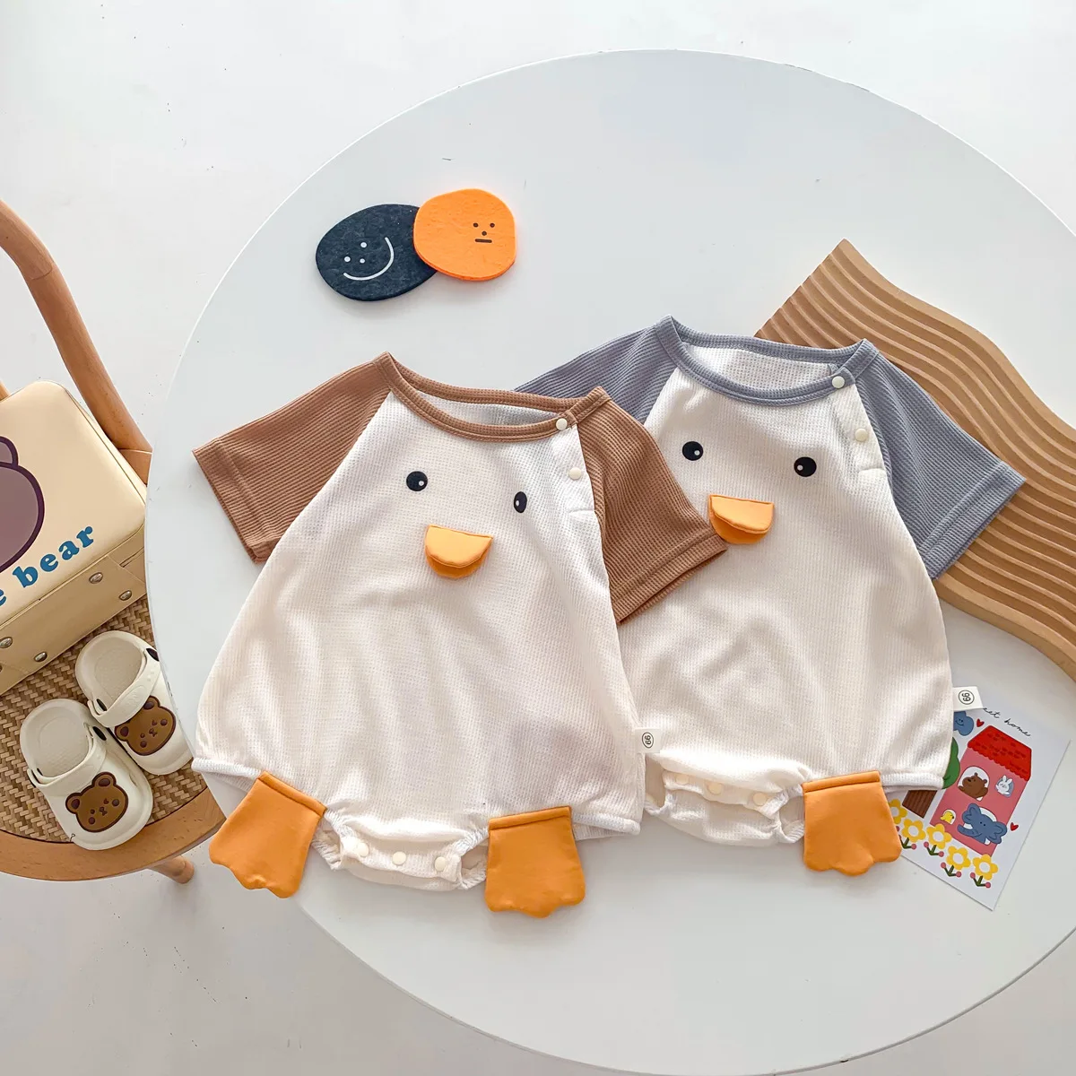 Summer Baby Romper 3D Duck Pattern Short Sleeved  Infant Boys Jumpsuit Baby Clothes Cute 0-24Months