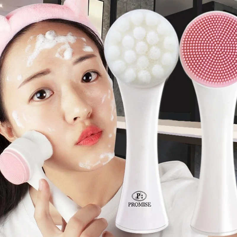 فرشاة جل السيليكا للوجه، منظف للوجه مزدوج الجوانب، إزالة الرؤوس السوداء، منظف المسام، فرشاة تقشير الوجه، فرشاة الوجه