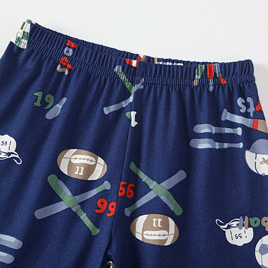 3-teiliges Set aus Kinder-Shorts mit Ball-Print, Weste, Shorts, Hosen-Kombination, bequeme Schlafanzüge für Jungen, Hauskleidung – Detail 11