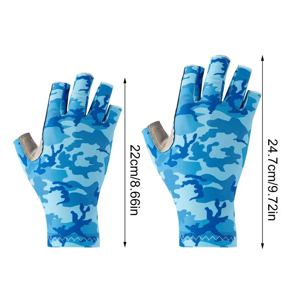 

Lightweight Fishing Gloves Elastic Fishing Gloves Camouflage Half-finger Fishing Gloves for Men Women Lightweight for Kayaking