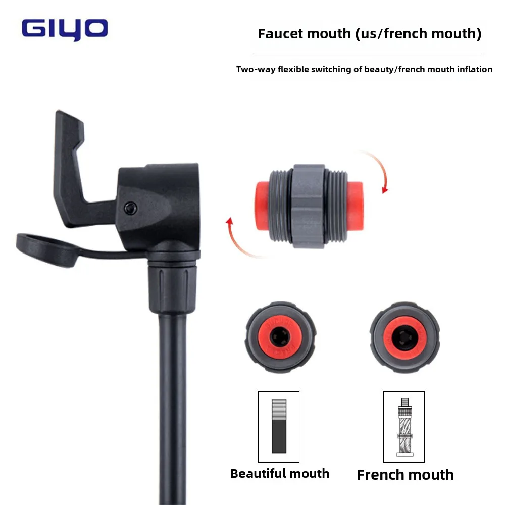 Giyo Mini Pump Tire InflatorGM-642 120psi Bicycle Presta Schrader Dual Valve Conversion Gauge Pump  Floor Standing Pump MTB bike