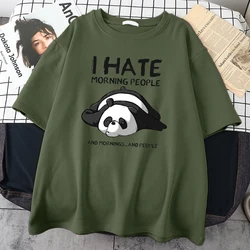 Faul Panda ICH Hasse Morgen Menschen Anime Druck Männer T Shirts Neue S-Xxxl T-shirts Straße Casual T Shirt sport Oversize Männlichen Kleidung