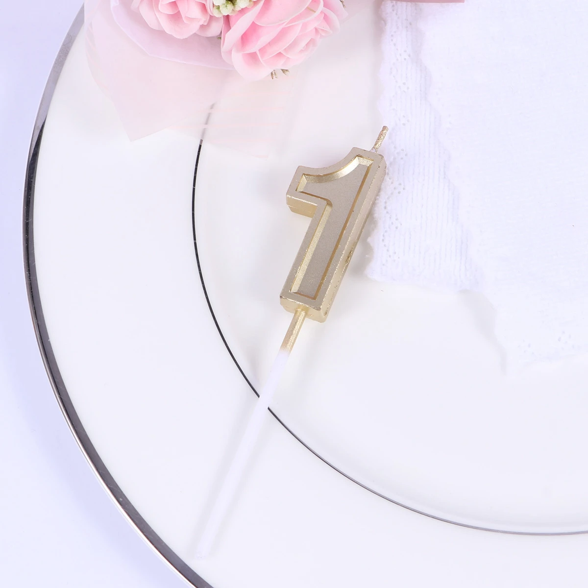 

Gold Glitter Happy Birthday Numeral Candles Number Candles Cake Topper Decoration for Adults s Party (Number 1)