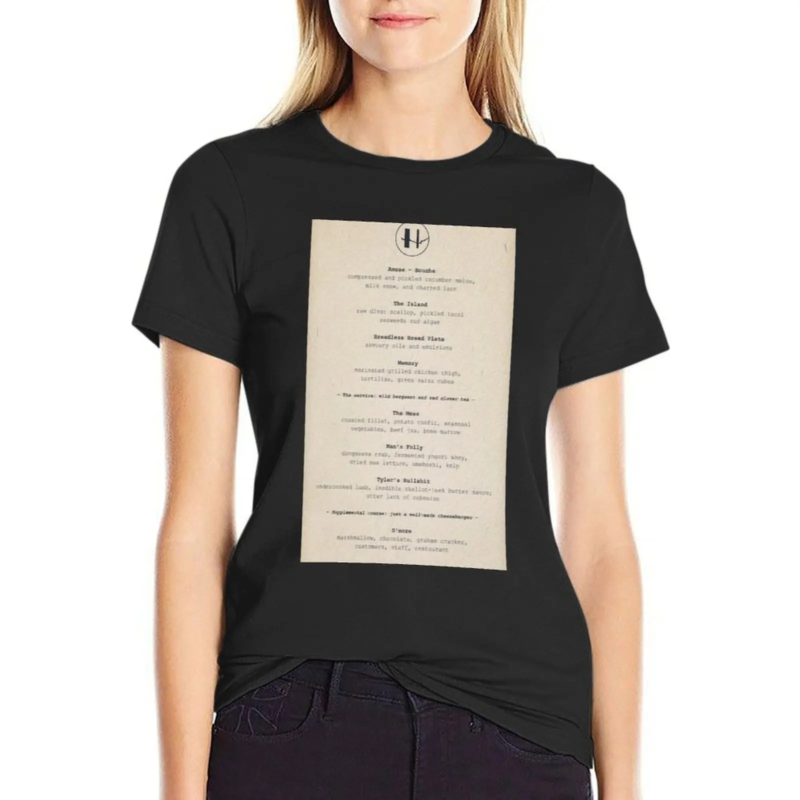 Hawthorne Menu - The Menu 2022 T-Shirt plus size tops aesthetic clothes summer clothes plain workout t shirts for Women