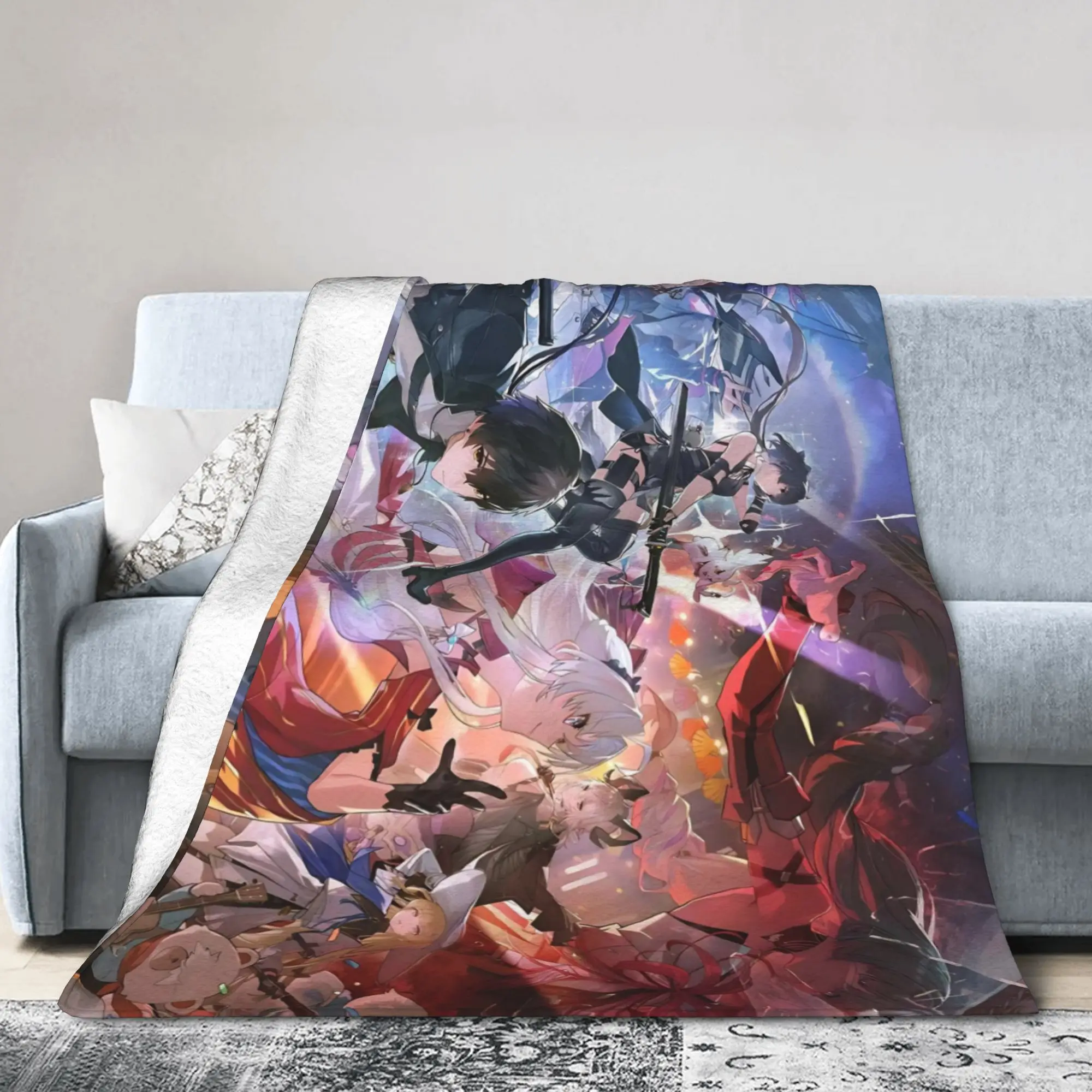 

Wuthering Waves Characters Blankets Fleece Game Anime Lightweight Thin Throw Blanket for Bedspreads Quilt Multifunction