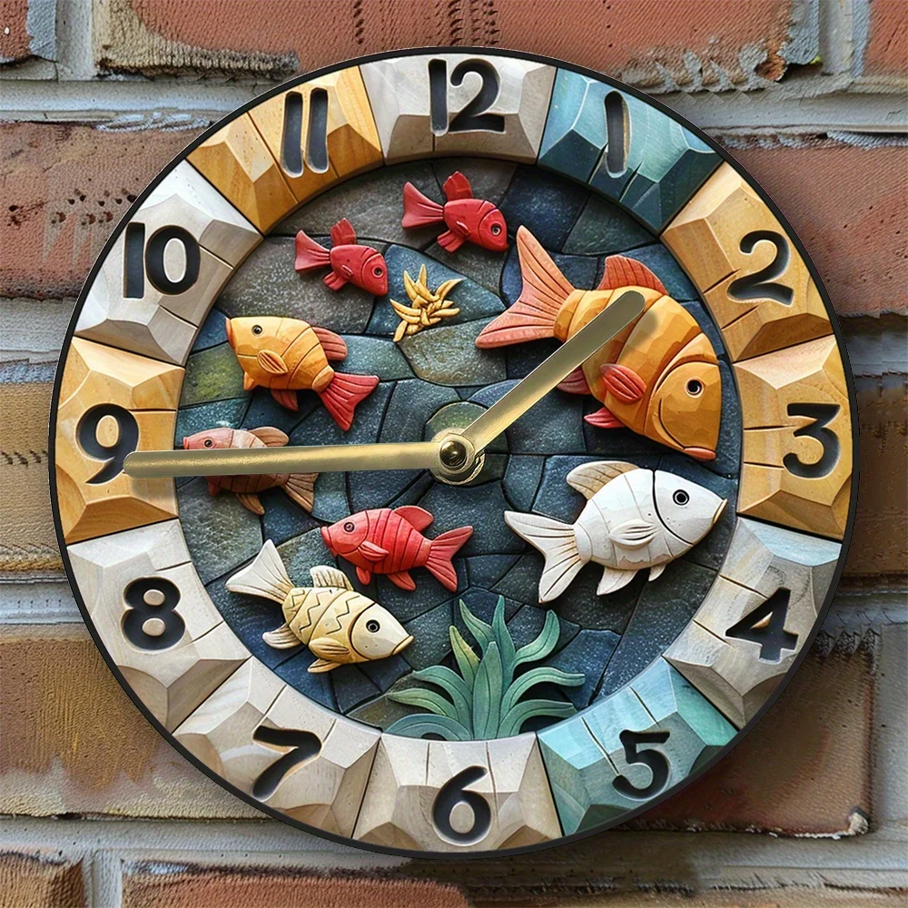 

Silent Wall Clock with Tropical Fish Design - Perfect for Summer Bedroom Decor & Father'S Day Gift Wall Clock Modern Design