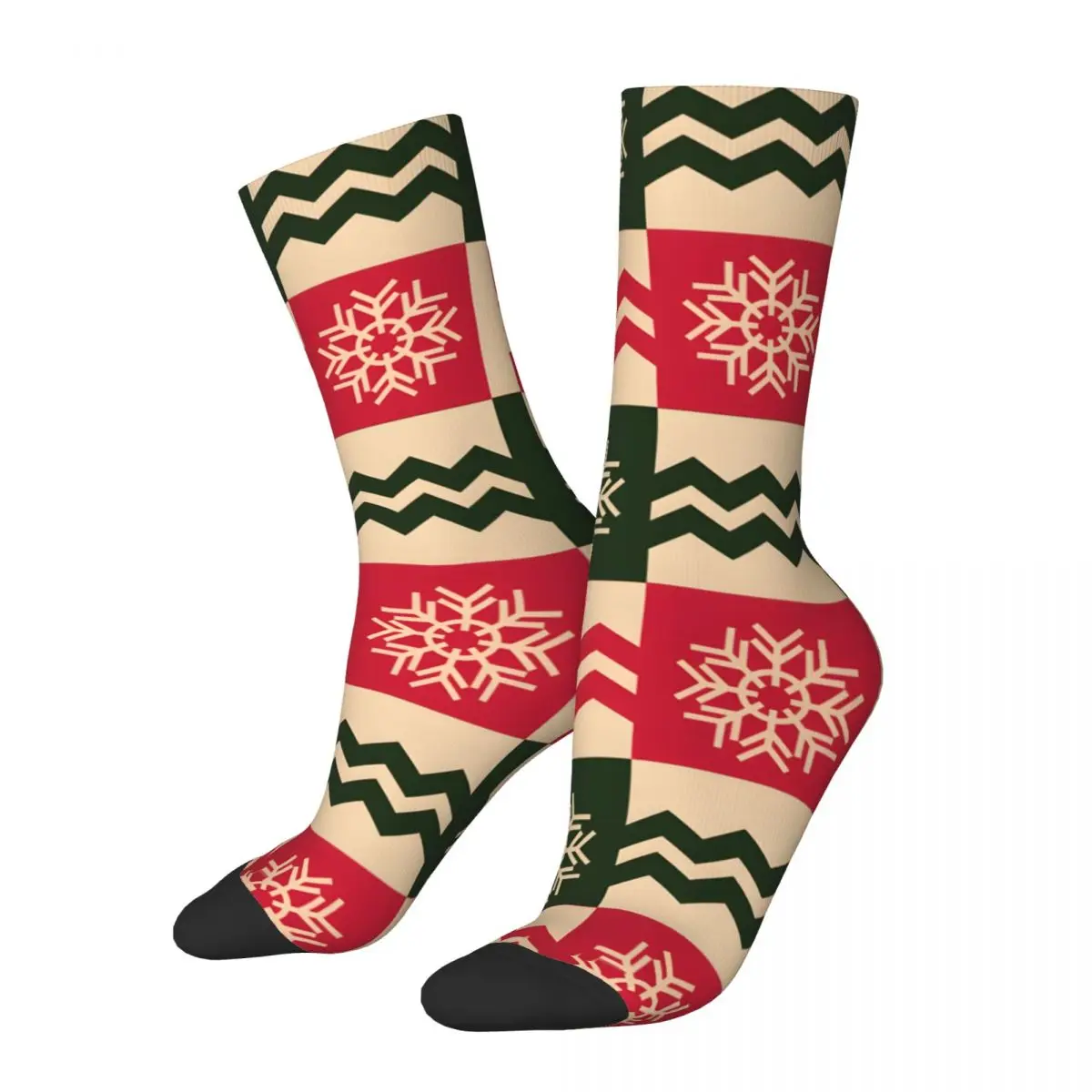 

Vintage Mod 70S Vintage Christmas Print - Mid Century Festive Vibes Men's compression Socks Unisex Harajuku Seamless Crew Sock