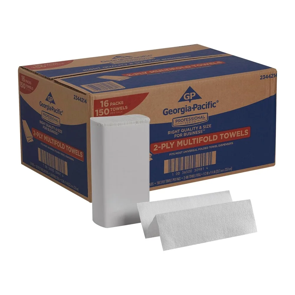 

US Shipping Professional Series Premium 2-Ply Multifold Paper Towels White 150 Towels Per Pack 16 Packs Per Case