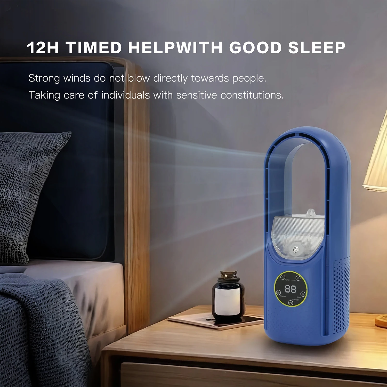 مروحة تبريد الهواء التبخيري المحمولة مع مرطب 6 سرعات USB مروحة صغيرة لسطح المكتب، تبريد شخصي للمكتب، غرفة النوم، المنزل، كاليفورنيا