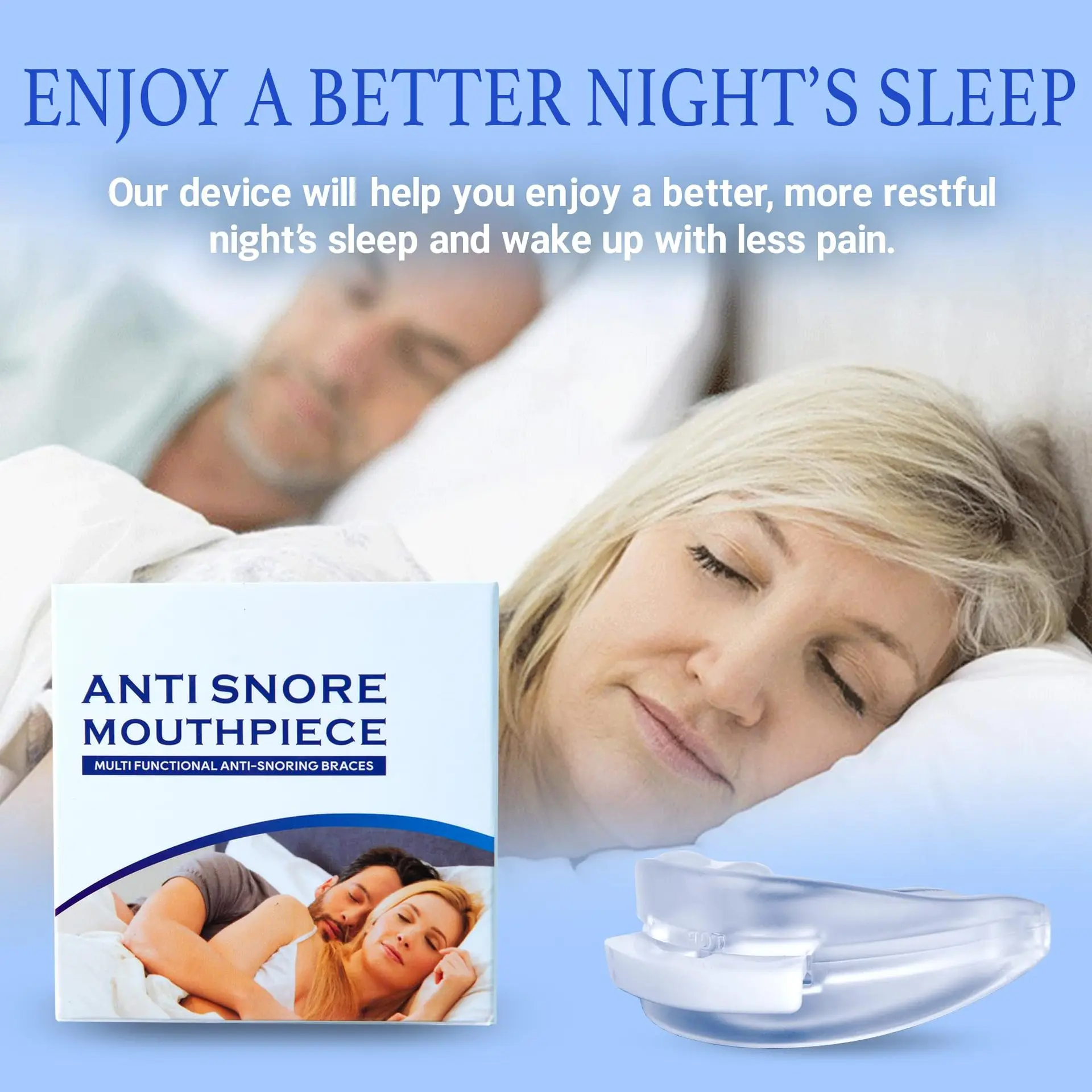 New Anti Snoring Bruxism Mouth Guard Teeth Devices Bruxism Sleeping Mouthpiece Devices Snoring Stopper for Improve Night Sleep