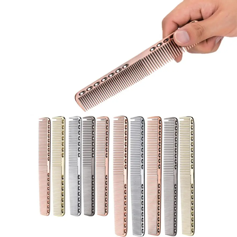 

New Double-sided Metal Hairdressing Comb Aluminum Beauty Salon Tool Styling Comb Gold Barbers Hair Cutting Comb Women