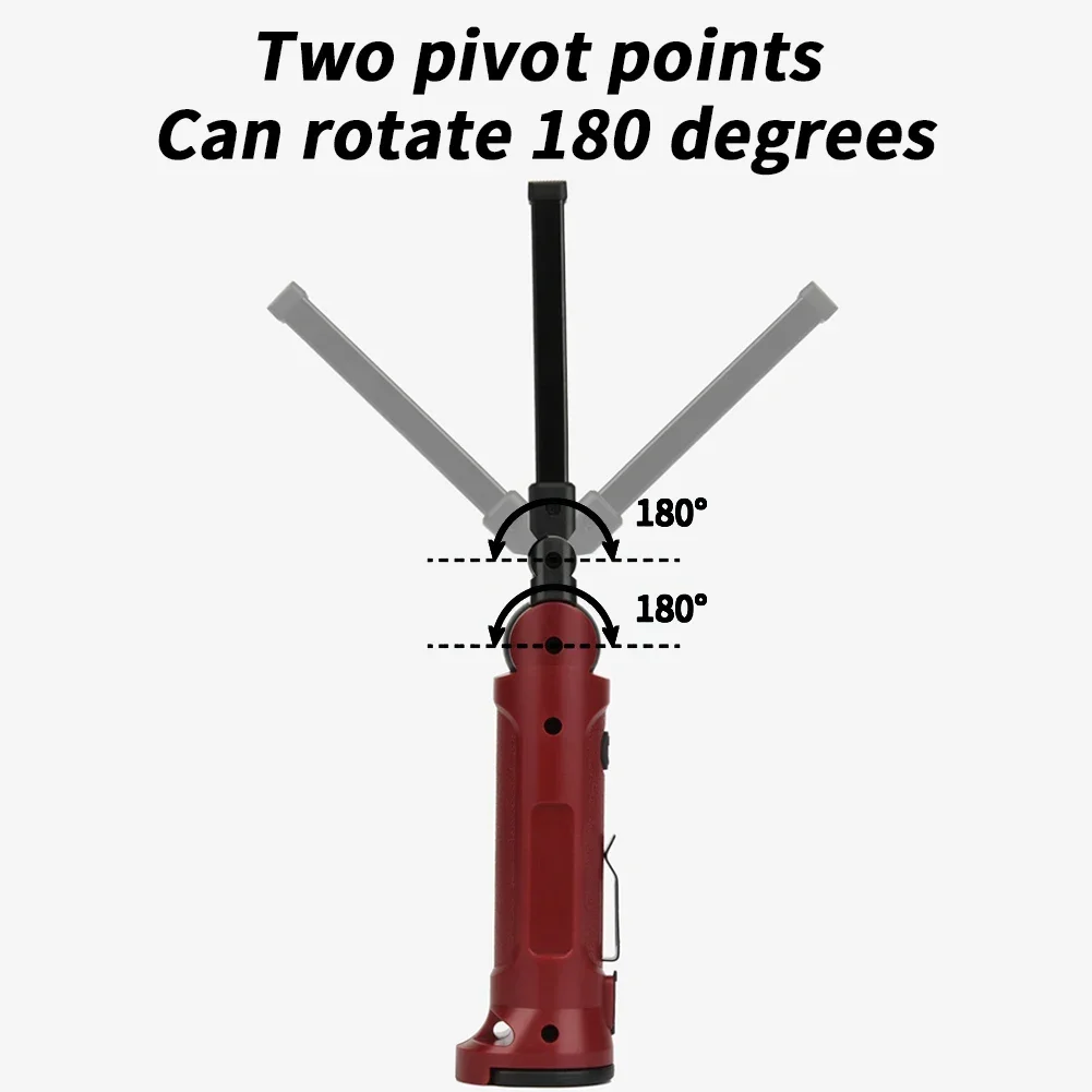 COB Magnet Flashlight Auto Repair LED Light USB Rechargeable 180 Rotate Multifunctional COB Repair Work Light Strong Light Lamp