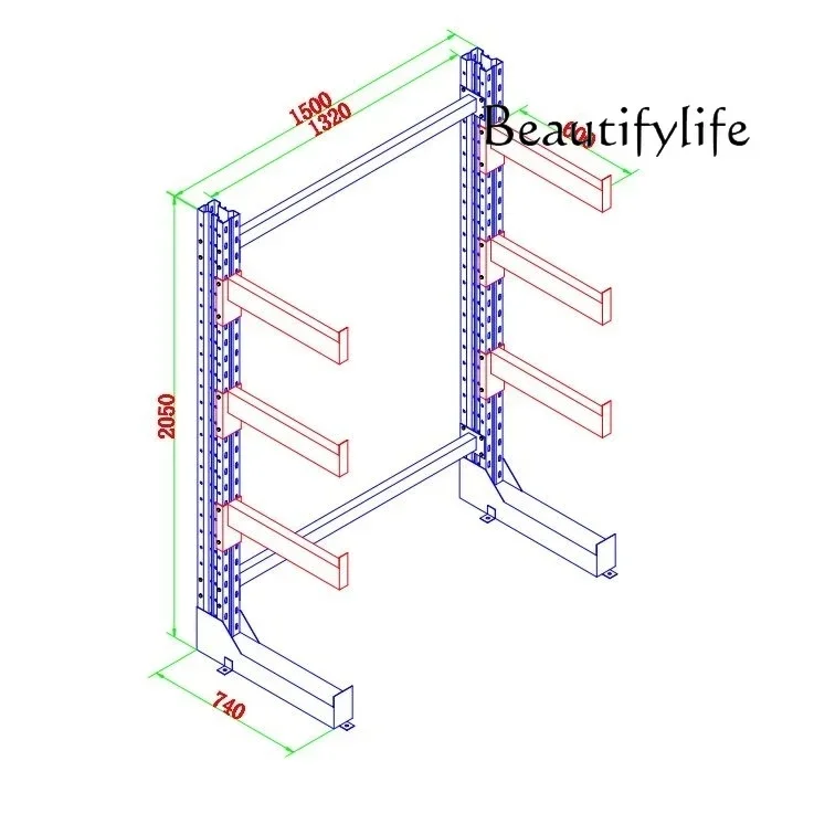

X40 Single And Double-sided Multi-layer Cantilever Arm Support Type Heavy-duty Hardware Warehouse Aluminum