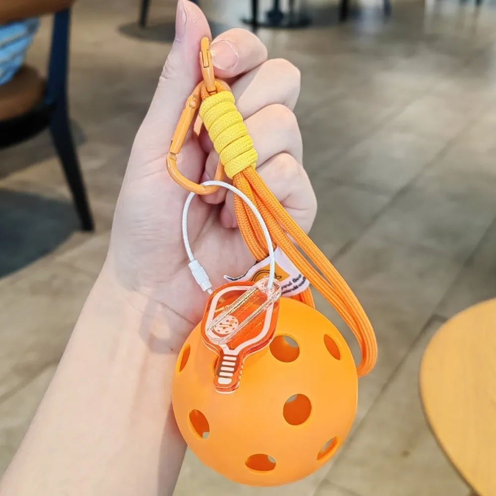Acrylic Pickleball Paddle Keychain Detachable with Lanyard Pickleball Racket Pendant Fitness Series Pendant Bag Accessories