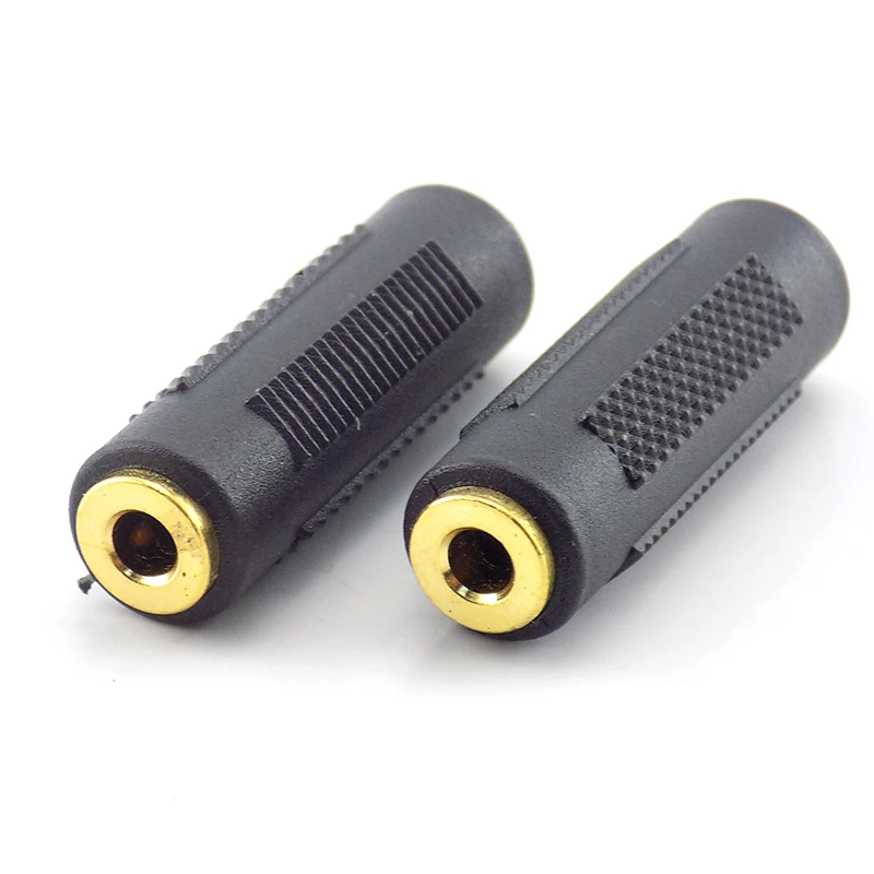 2pcs 3.5mm Female to Female Stereo Adapter Audio Jack Female Coupler Plug Connector Socket Gold Plated