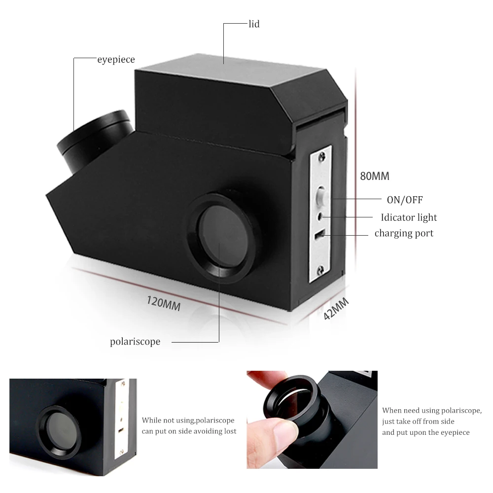 Fable Optical Gem Refractometer, Ferramentas Gemology portáteis, Equipamento Professional Refractive Index, Precisão Index, Mais