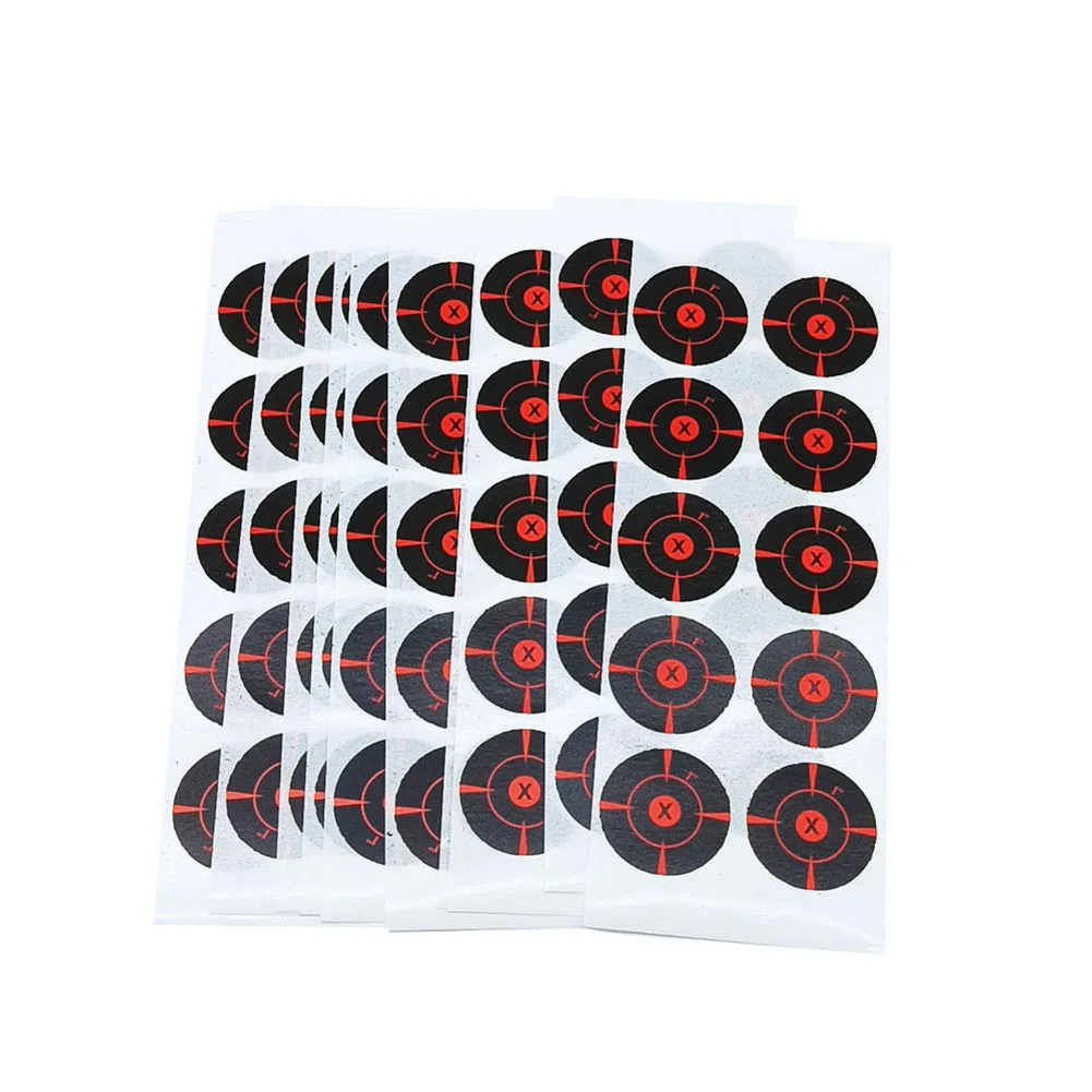 Autocollants de cible en papier durable pour le sport en plein air, patchs de couverture noirs et rouges, haute qualité, le plus récent, 100 pièces par paquet