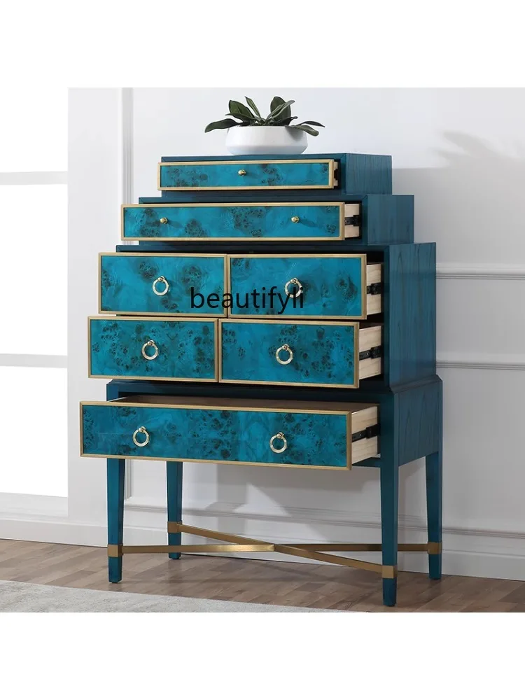 Light Luxury Living Room Trapezoidal Curio Cabinet Italian Foyer Doorway Drawer Storage Chest of Drawers furniture