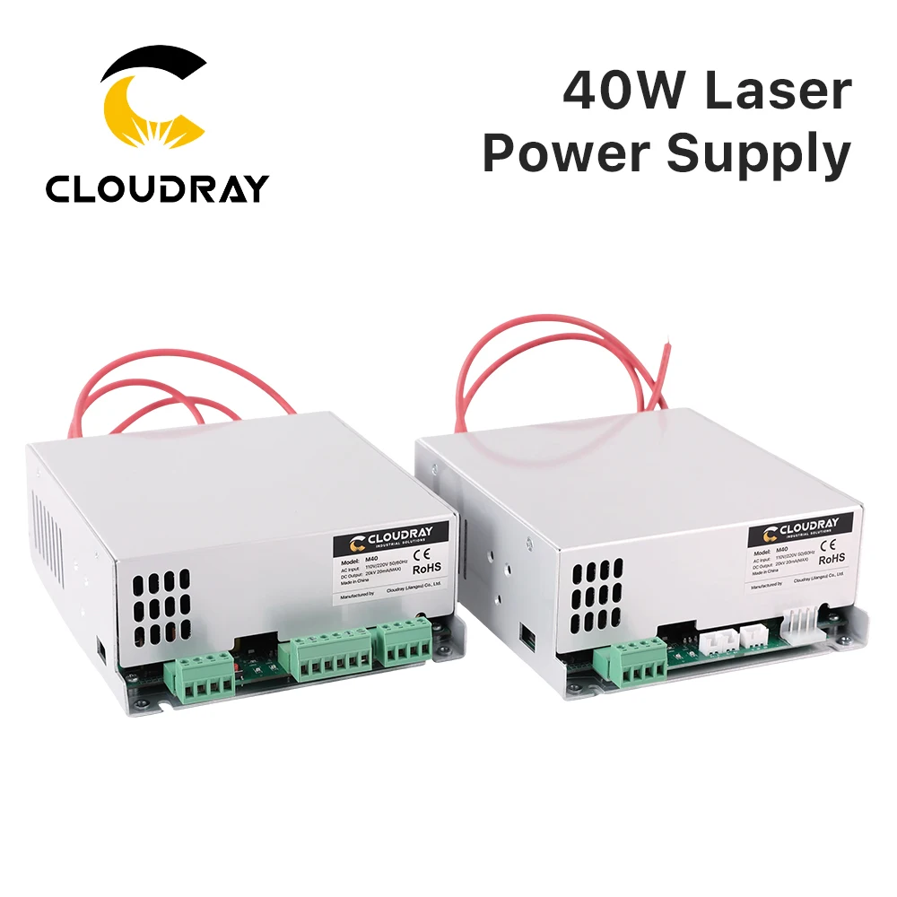 Cloudray 40W CO2 Laser Cung Cấp Điện M40 110V 220V Cho CO2 Khắc Laser Cắt 35-50W