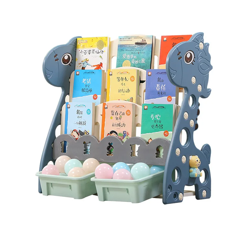 Cartoon Bookshelf for Children, Smooth Plastic Book Shelf, Storage Racks, Toy Bookcase, Lovely Book Shelf, Large Capacity