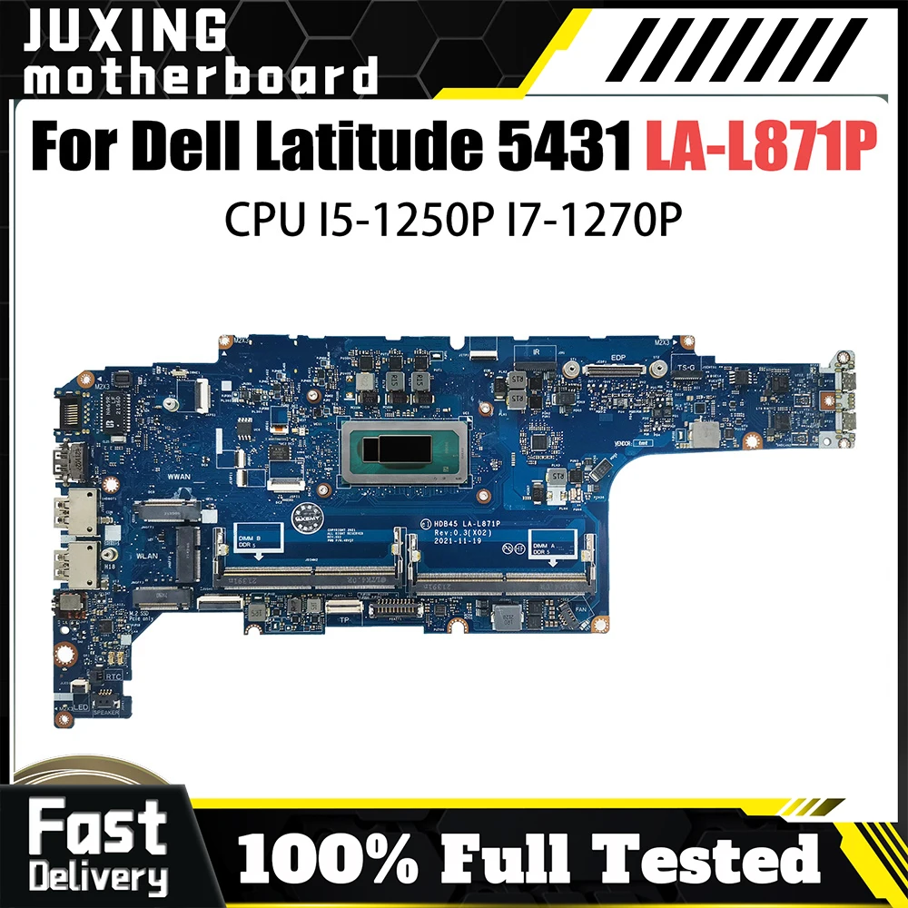 

LA-L871P For DELL Motherboard LA-L871P Latitude 5431 CN-0Y3Y5J CN-03P1X8 203102-1​ W/CPU Laptop Mainboard