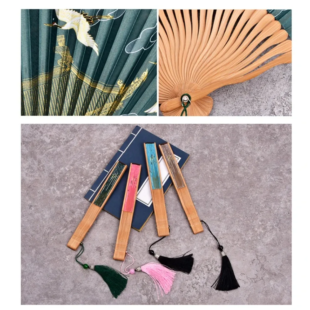 Vintage Silk Folding Hand Fan Craft Gifts Handheld Dance Performance Props Home Decoration Japanese Bamboo Fans