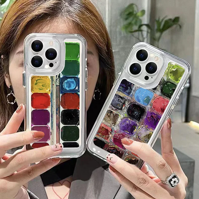 Artist Paint Pots Soft Phone Case For Samsung Galaxy S25 S24 Ultra S23 FE S22 S21 Plus A56 A55 A54 A36 A35 A16 A15 5G Cover