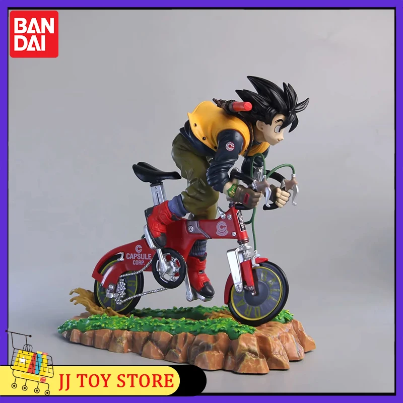 

21cm Cartoon Dragon Ball Anime Figure Gk Son Goku By Bicycle Pvc Statue Model Artifacts Desktop Decorations Toy For Children