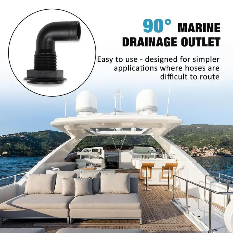 Right Angle Yacht Bilge Drainage Outlet Marine Yacht Sewage Drainage Outlet Portable Reusable Drain Marine Accessories For