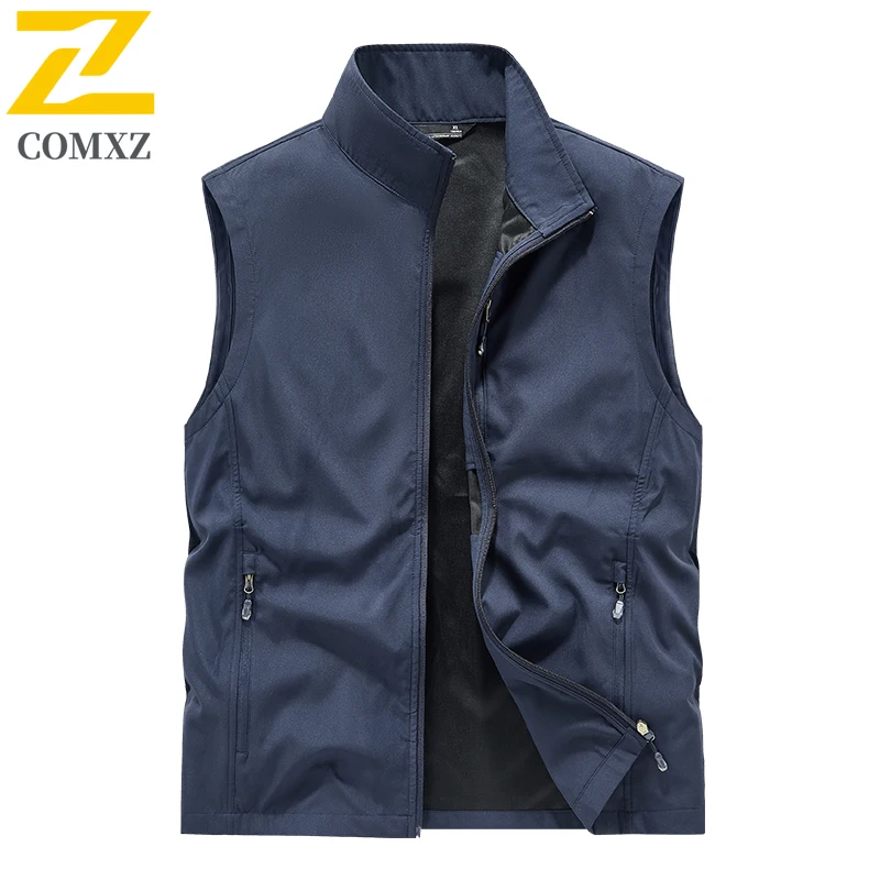 2025 New Autumn Men's Vests Outdoor Camping Fishing Sleeveless Vest Men Many Pocket Tool Gear Loose Thin Vest Male Waistcoat