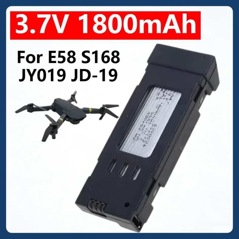 3.7V 1800mAh Rechargeable Lipo Battery For E58 S168 JY019 JD‑19 RC Quadcopter Replacement Spare Parts